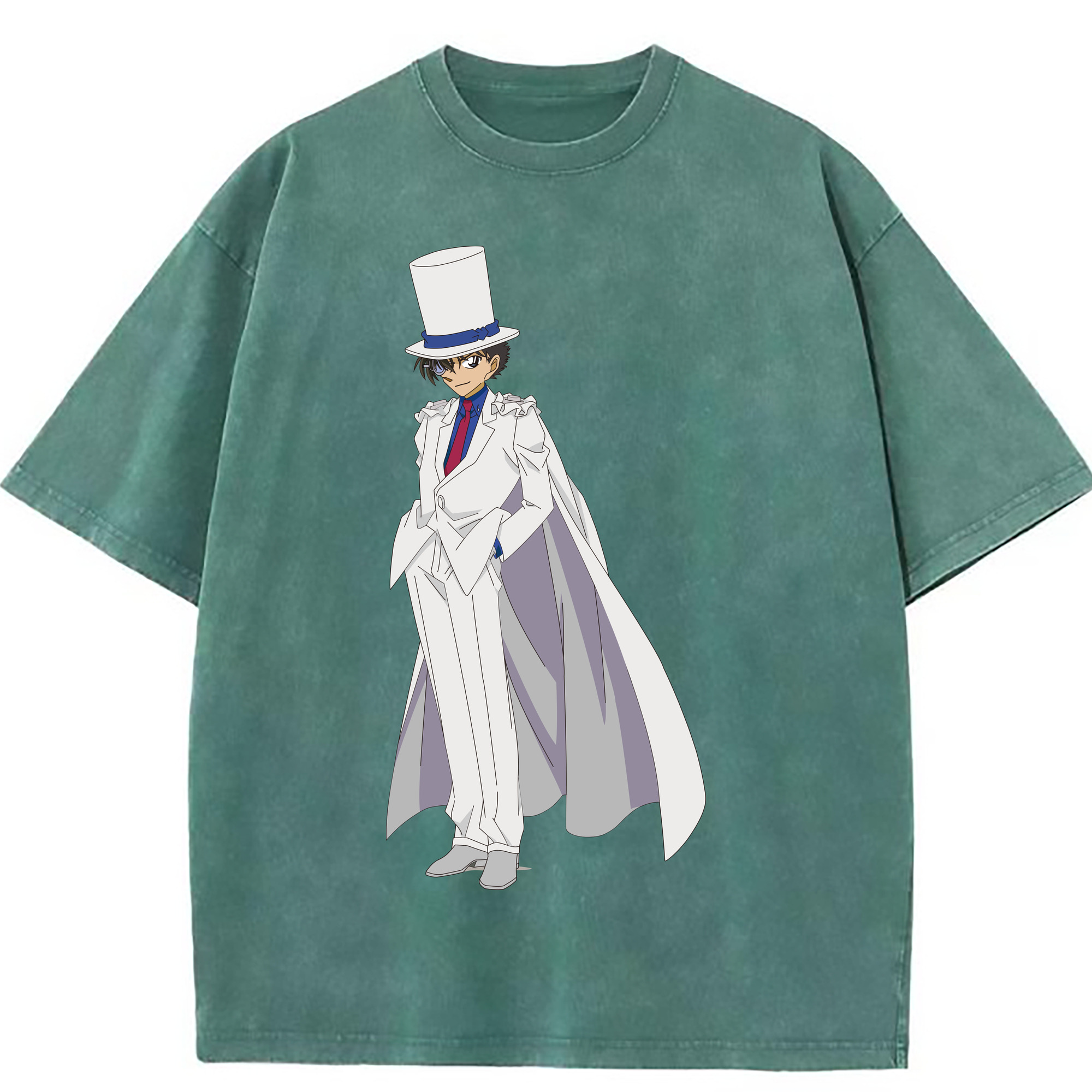 （画像用） 名探偵コナン くろば かいと Detective Conan Kuroba Kaito 綿100% ヴィンテージ風 半袖Tシャツ（フロントプリント）